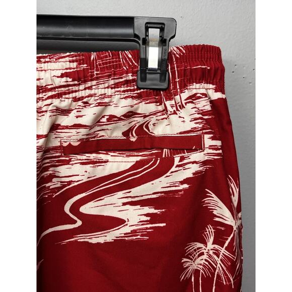 Favant Board Shorts Mens Large Swim Surf Red Hawaiian Floral‎ Hawaii Pocket - Picture 7 of 9